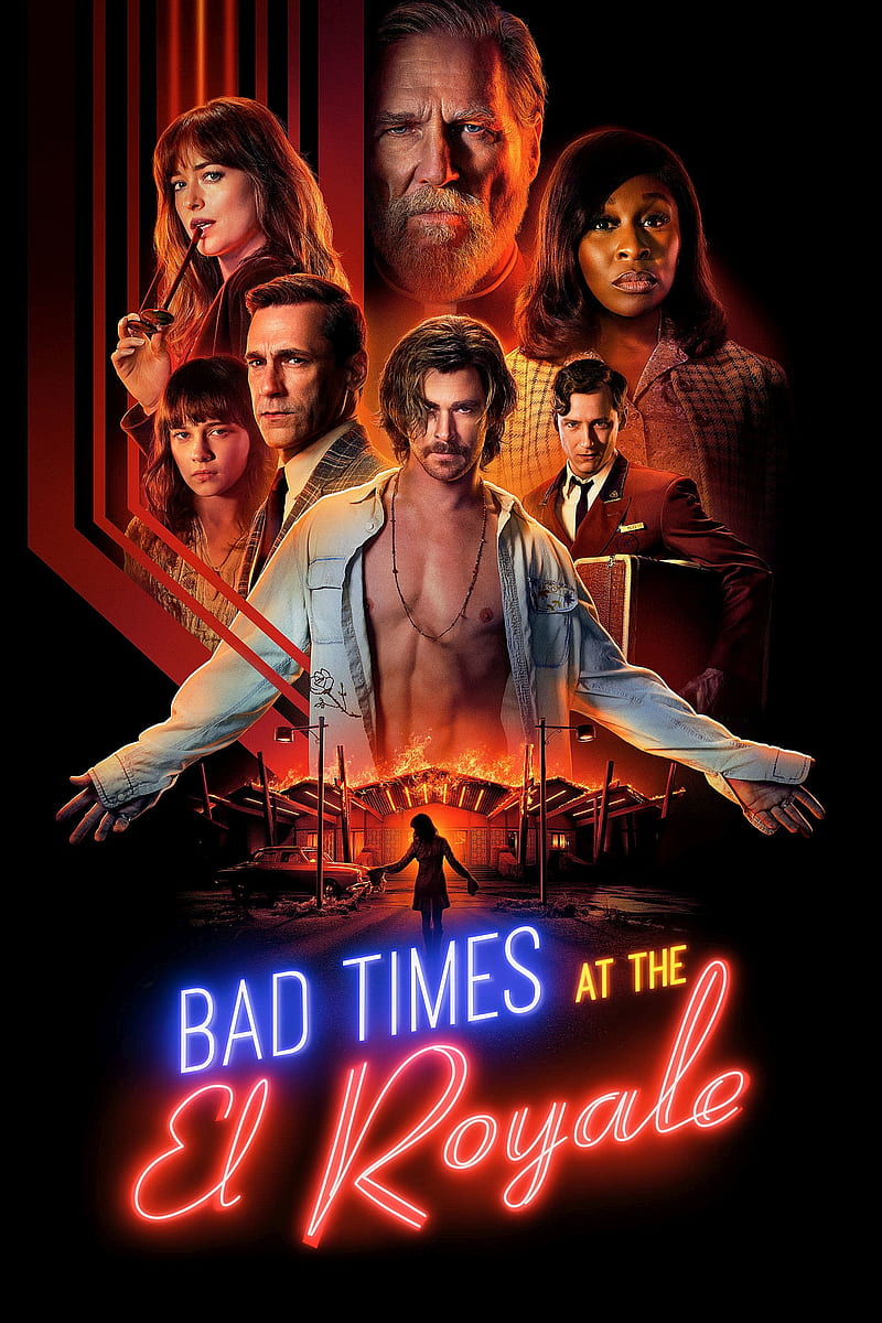 Bad Times El Royale, bad times, at the el royale, 2018, movie, poster, crime, drama, mystery, jeff bridges, dakota johnson, HD phone wallpaper