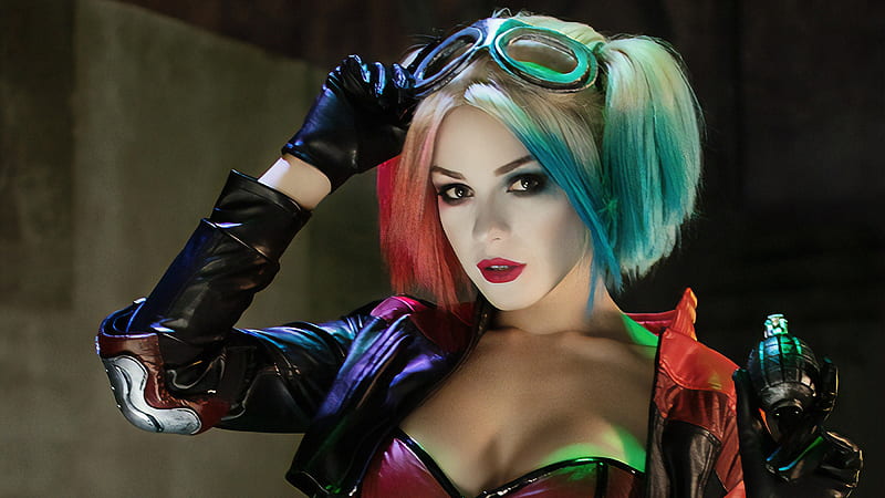 Harley Quinncosplay, harley-quinn, supervillain, cosplay, HD wallpaper