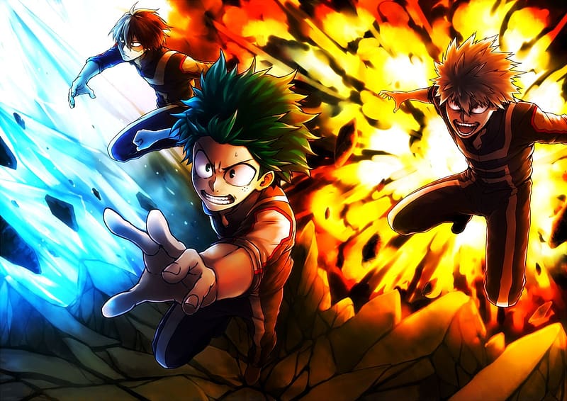 Anime, Izuku Midoriya, Shoto Todoroki, Katsuki Bakugou, My Hero ...