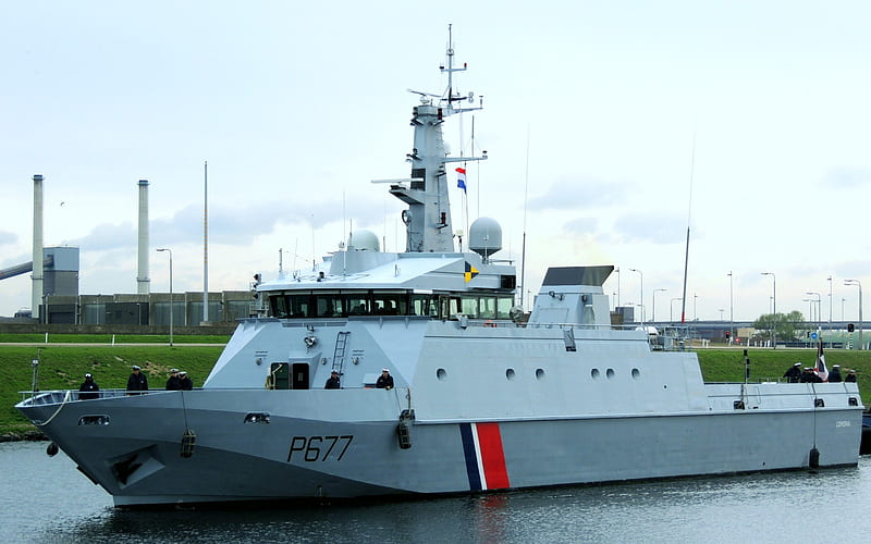 P677 Cormoran, Patrol boat, Flamant-class patrol vessel, French Navy, French military boats, HD wallpaper