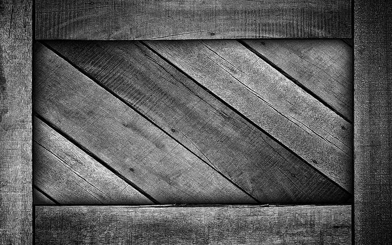 gray wooden frame, wooden textures, gray wooden background, gray frame, wooden frames, HD wallpaper