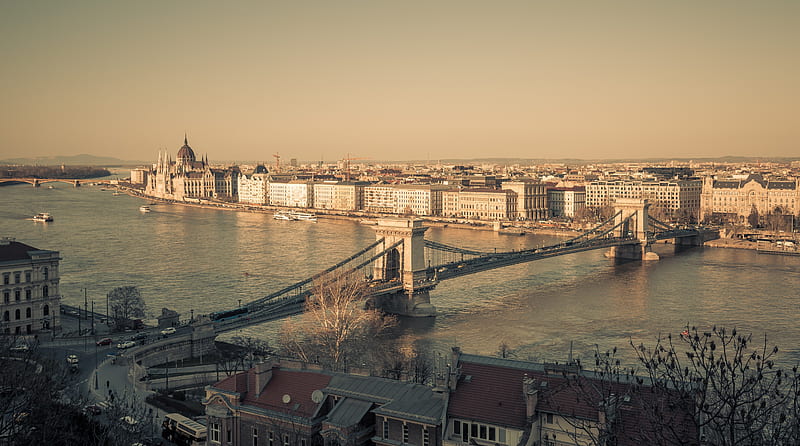 Budapest City View Ultra, Europe, Hungary, city, budapest, chain bridge, HD wallpaper