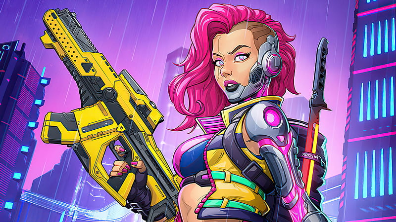 Video Game, Cyberpunk 2077, Woman Warrior , Futuristic , Weapon , Pink Hair, HD wallpaper