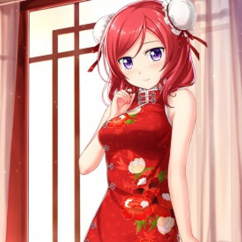 Sexy Anime Girl With Red Hair