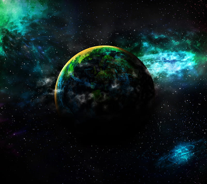 Earth, abstract, galaxy, nature, space, HD wallpaper