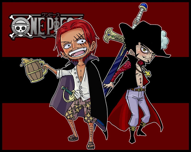 Shanks and Mihawk, anime, one piece, HD wallpaper