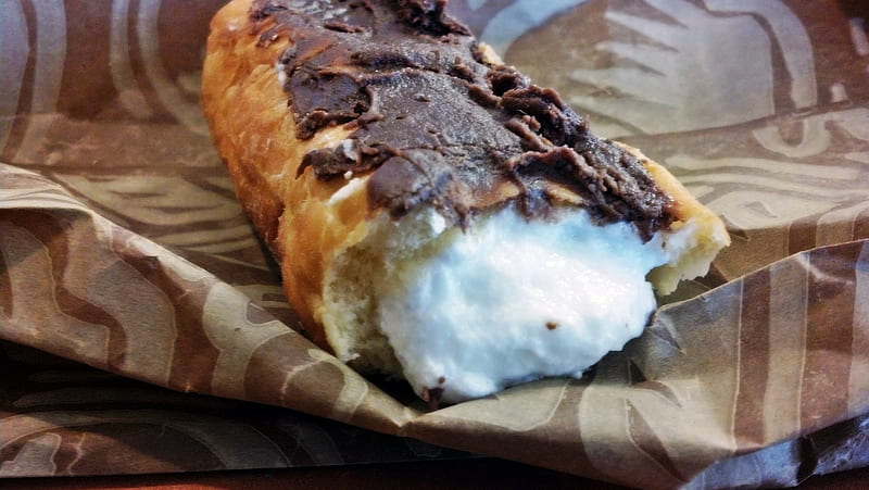 Chocolate Creamstick, chocolate, chocolate doughnut, creamstick, doughnut with cream, HD wallpaper