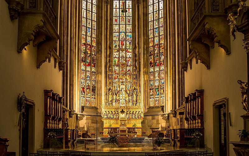 Church Altar in Czechia, inside, Czechia, church, altar, Brno, HD wallpaper