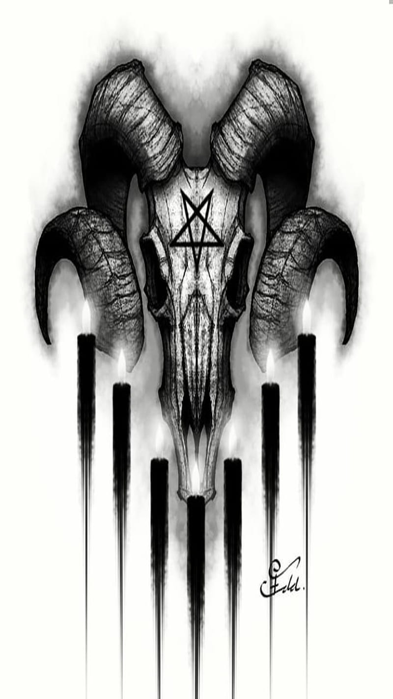 Amazon.com: Baphomet Occult Satanic Gothic Satan Goat Head 666 Tattoo  Sweatshirt : Clothing, Shoes & Jewelry