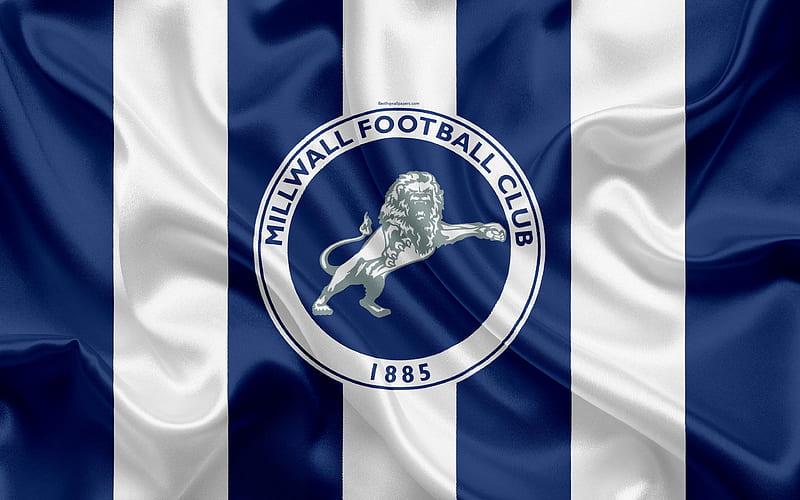 Millwall FC, logo, silk flag, emblem Millwall, London, UK, English football club, Football League Championship, Second League, football, HD wallpaper