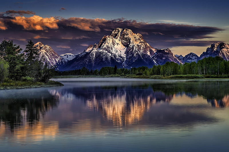 Mount Morani, Grand Teton National Park, Reflection, Sky, River, Snake ...