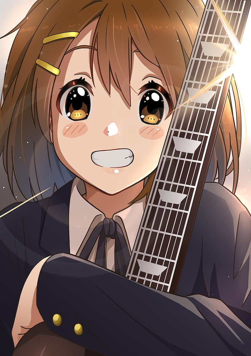 Yui - K-ON, anime, cute, girl, guitar, hirasawa, keion, music, short hair,  HD phone wallpaper | Peakpx