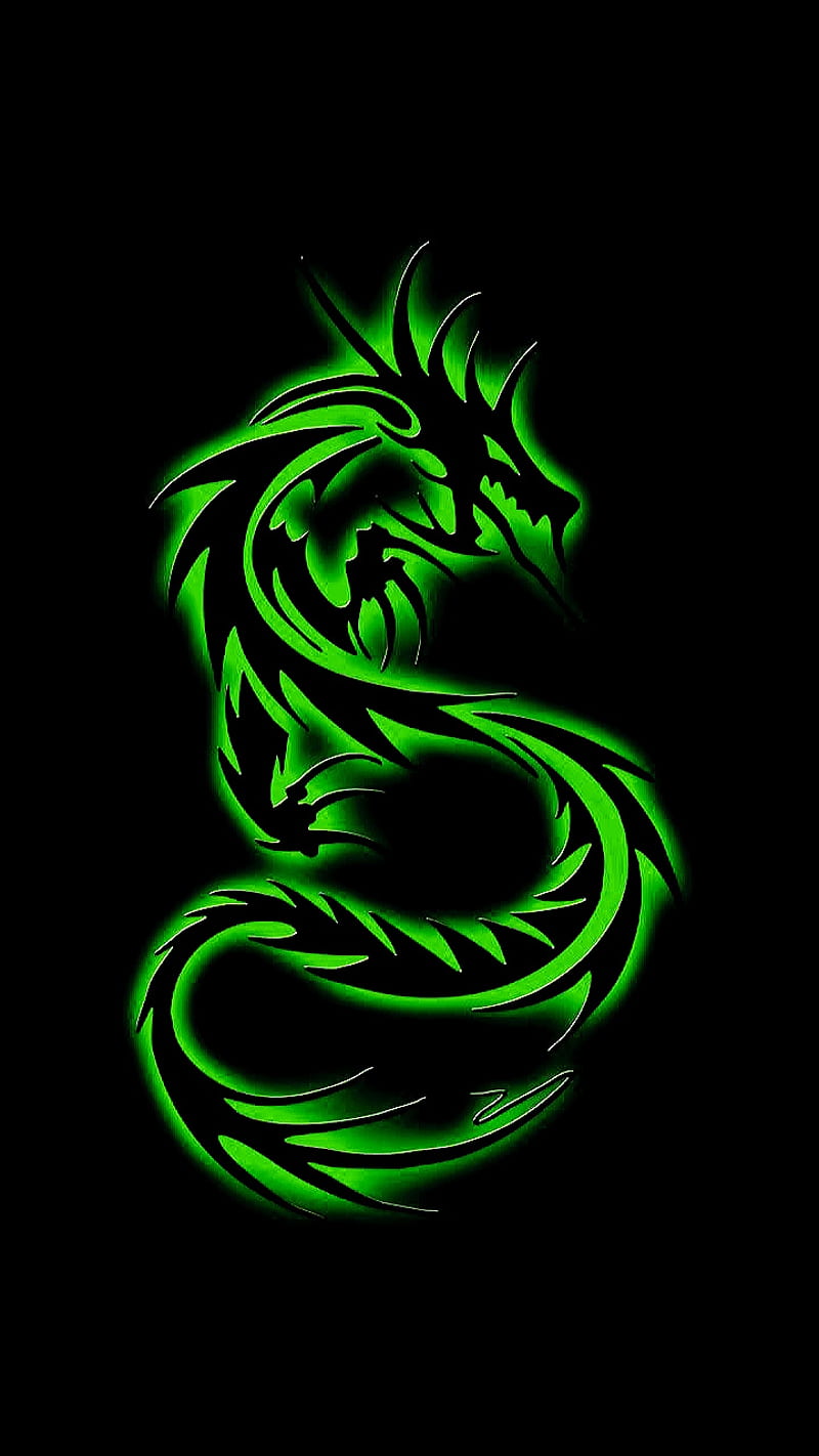 Dragon, green, neon, HD phone wallpaper | Peakpx