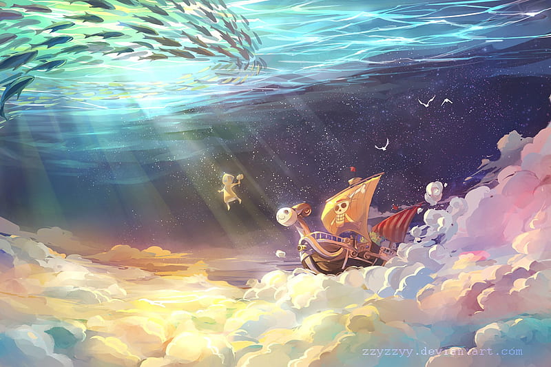 Anime, Underwater, One Piece, Going Merry (One Piece), HD wallpaper
