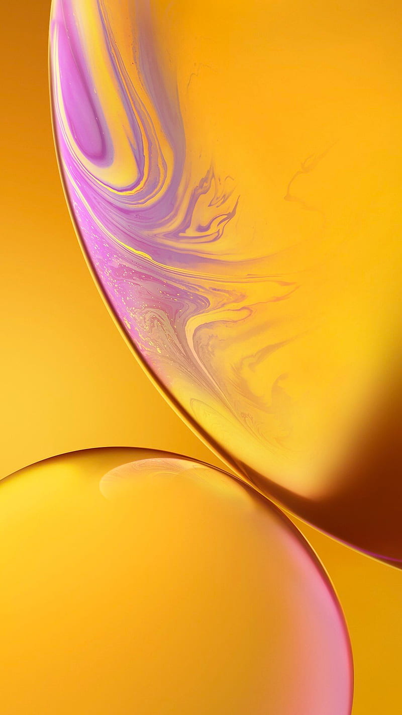 iphone double bubble , double bubble, yellow, background, lockscreen, HD phone wallpaper
