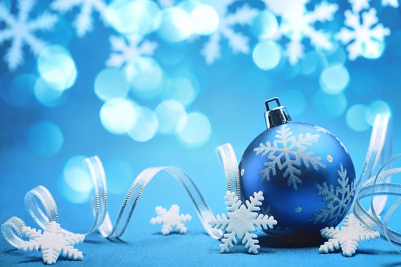 Christmas, Balls, Snowflakes, Blue - Rare Gallery, HD wallpaper | Peakpx