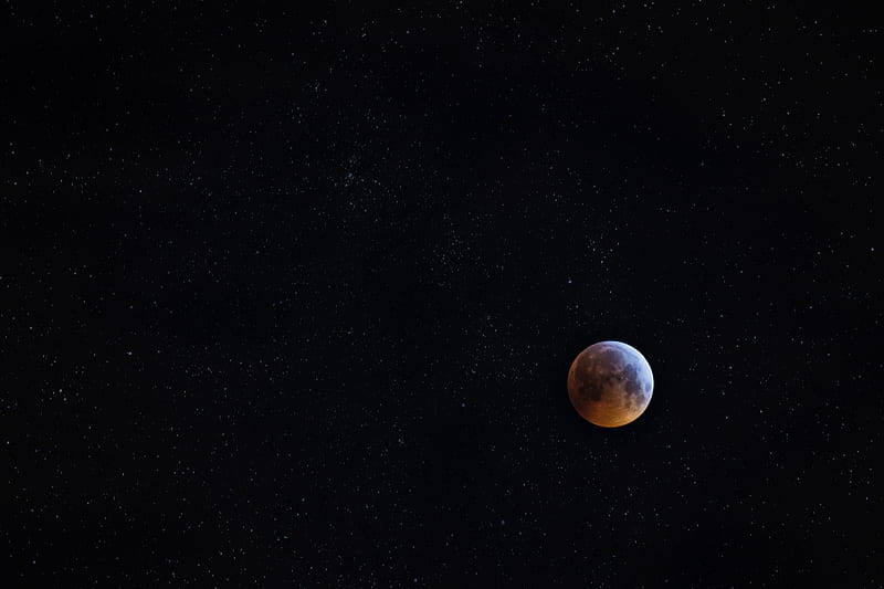 full moon, moon, starry sky, satellite, night, HD wallpaper