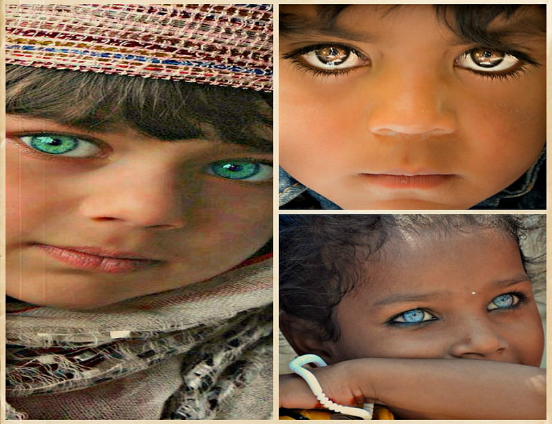 Heavenly Eyes, Heavenly, Brown, Abstract, Boys, Girls, Collages, Blue, Eyes, HD wallpaper