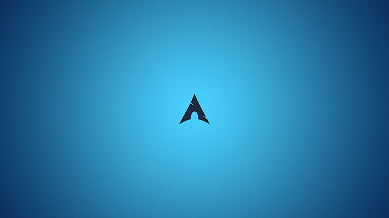 Arch Linux Logo Minimal Art Blue Background Technology Hd