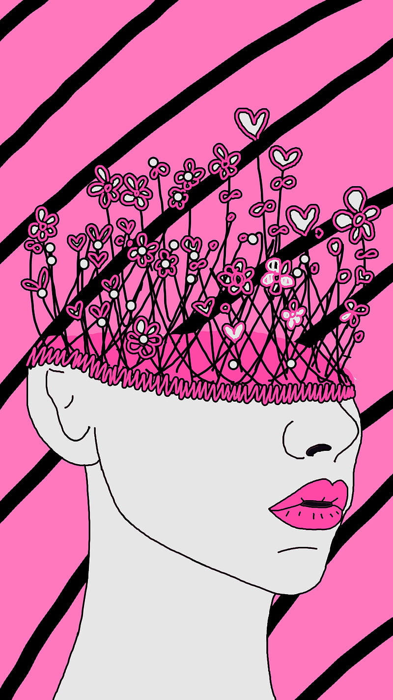Beautiful mind, head, mental health, mental health day, pink, pink color, pink lover, pinkaholic, rose, HD phone wallpaper