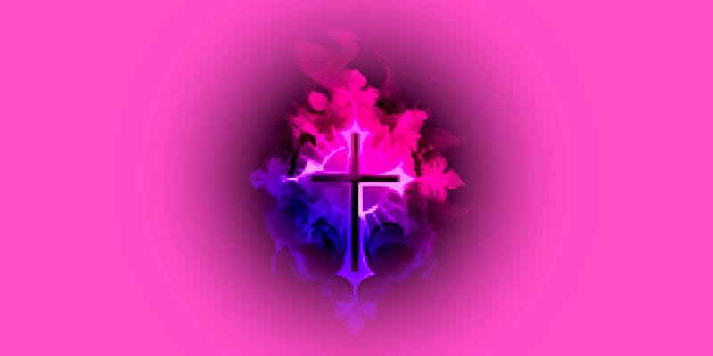 Pink Cross, christian, cross, god, heaven, jesus, lord, love, pink, prayer, sacrifice, HD wallpaper