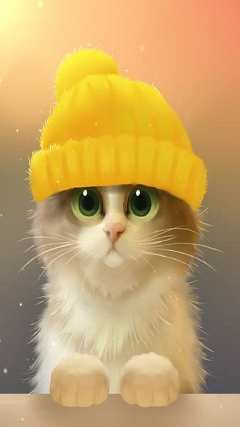 Cat huawei, cartoon, cat, cats, cute, doll, dream, kitten, kittens, pets, sweet, HD phone wallpaper