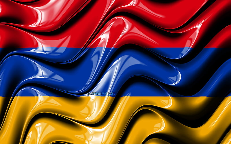 Armenian flag Europe, national symbols, Flag of Armenia, 3D art, Armenia, European countries, Armenia 3D flag, HD wallpaper