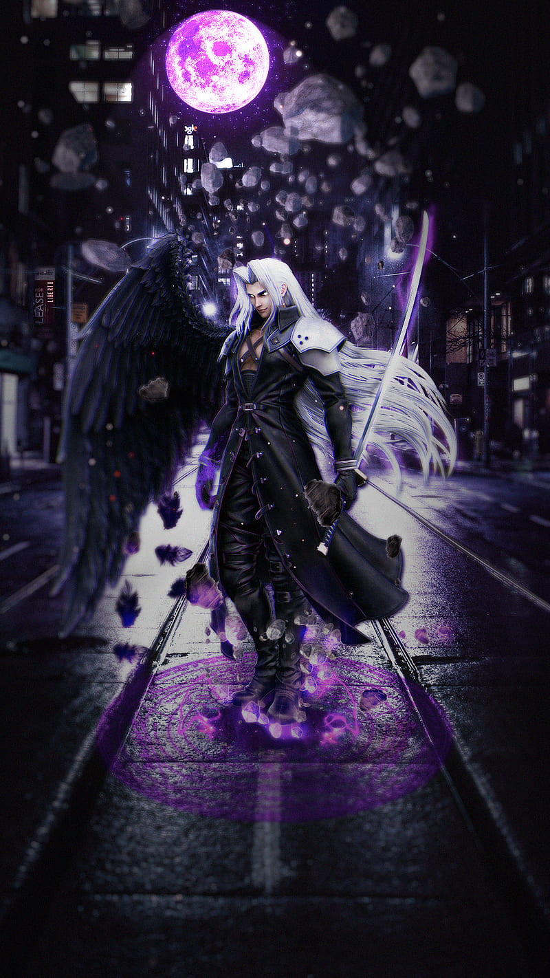 Sephiroth, anime, dark, ff7, final fantasy 7, games, legend, manga, HD phone wallpaper