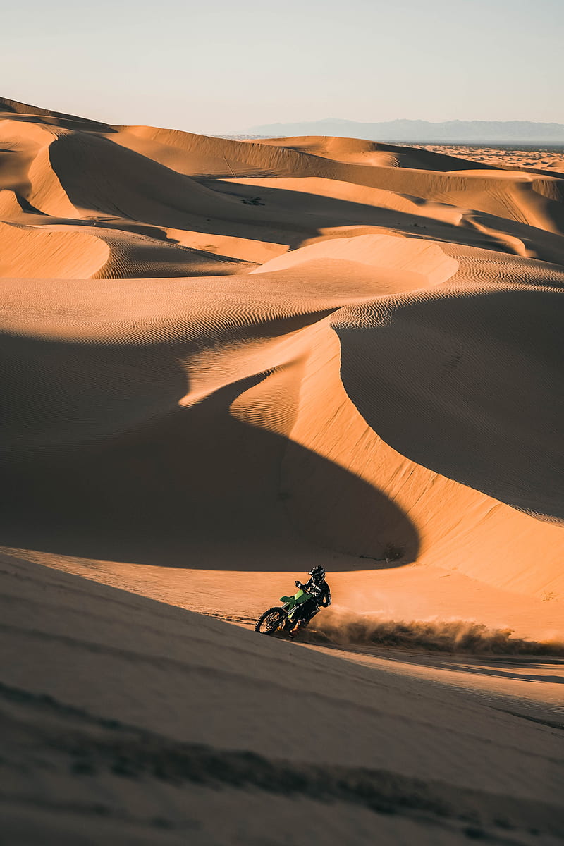 ktm, motorcycle, motorcyclist, rally, desert, sand, HD phone wallpaper