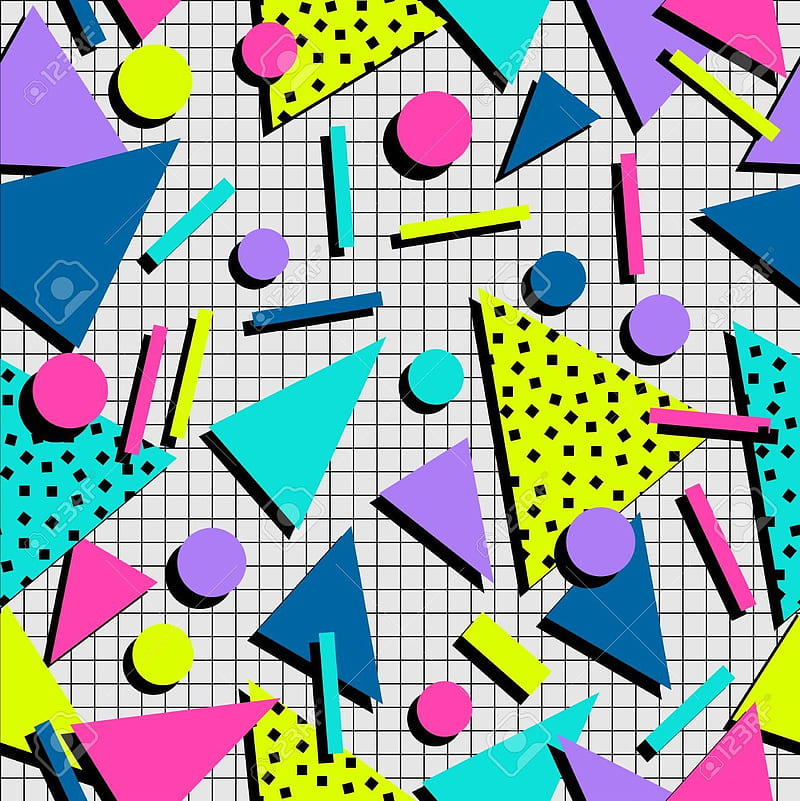 80s, classic, dots, old school, pastel, retro, triangle, vintage, HD phone wallpaper