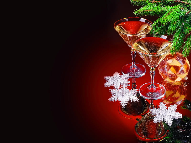 New year toast, ine, merry, christmas, holiday, glasses, champagne, new year, HD wallpaper