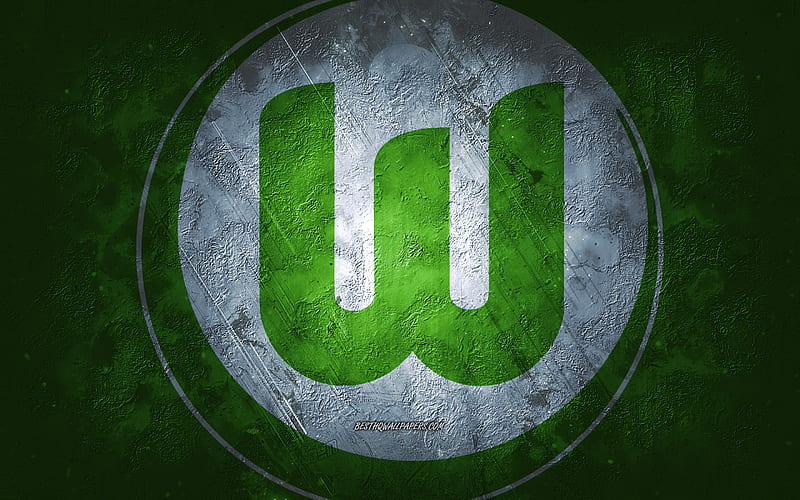VfL Wolfsburg, German football club, green stone background, VfL Wolfsburg  logo, HD wallpaper | Peakpx