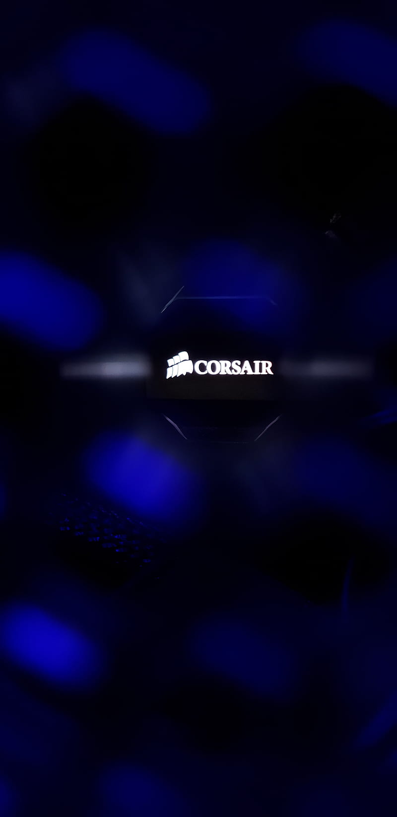 Blue Corsair, components, led, pc, tech, HD phone wallpaper