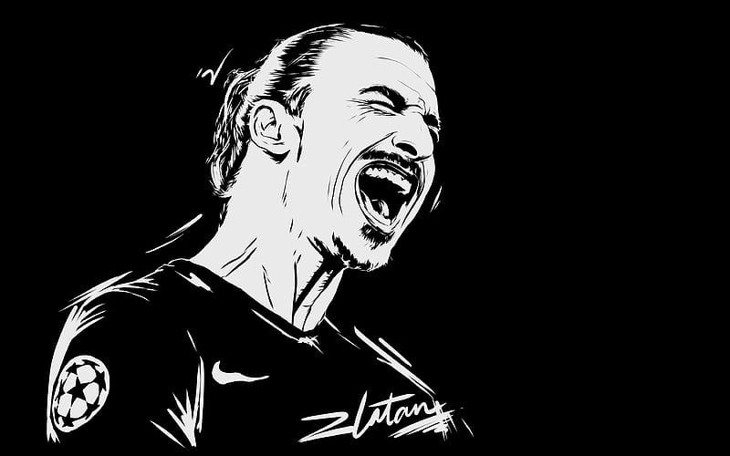 Zlatan Ibrahimovic minimal, art, football stars, Ibrahimovic, HD wallpaper