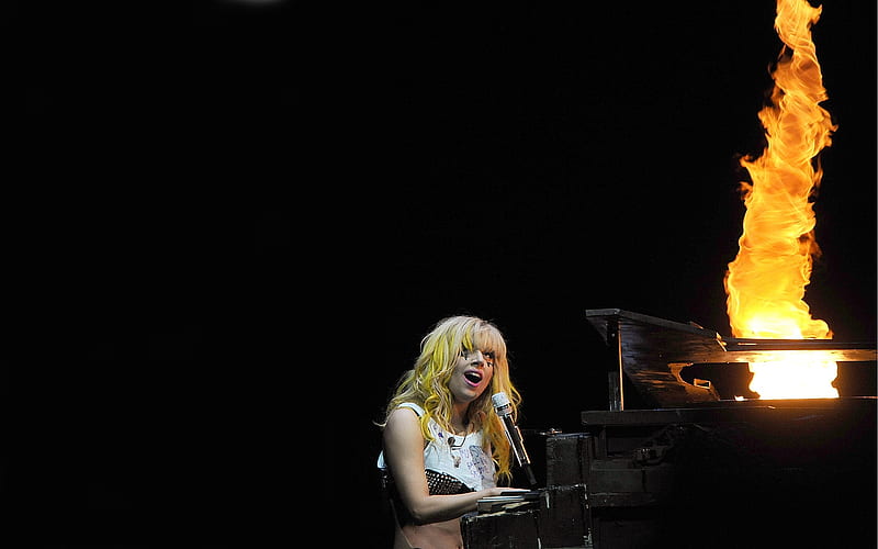 Great Balls of Fire, on, fire, gaga, stage, lady, HD wallpaper