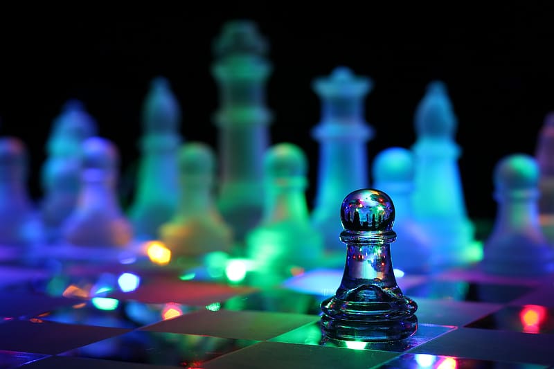 pawn, chess, transparent, blur, HD wallpaper