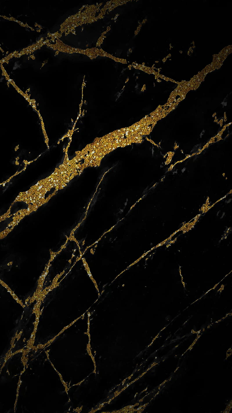 Black marble, broken, cracked, glass, gold, phone, screen, theme, witch, HD phone wallpaper