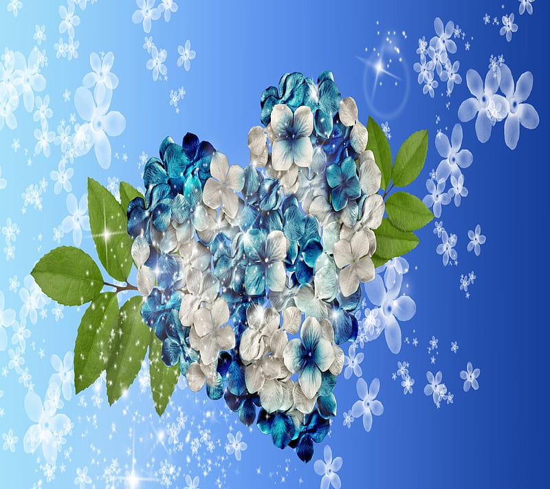 Nature Background Blue Flowers Good Heart Love Shiny Sky Hd Wallpaper Peakpx