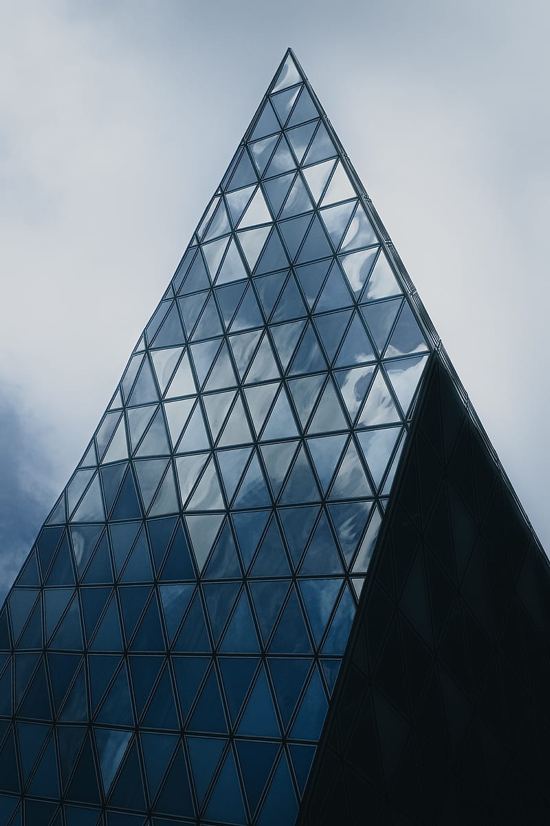 pyramid, building, glass, architecture, HD phone wallpaper