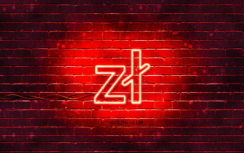 Polish zloty neon icon red background, currency, neon symbols, Polish zloty, neon icons, Polish zloty sign, currency signs, Polish zloty icon, currency icons, HD wallpaper