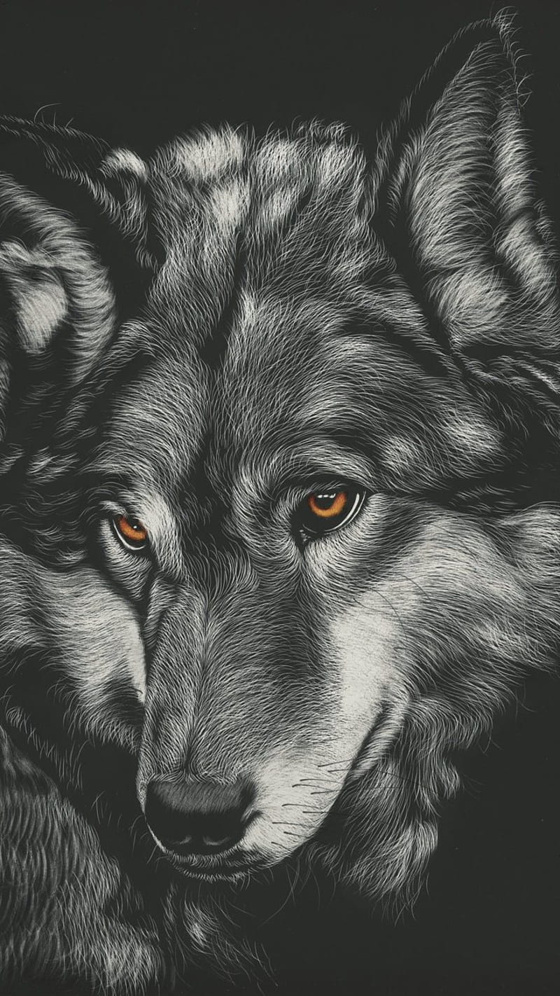 Wolf, painting, HD phone wallpaper