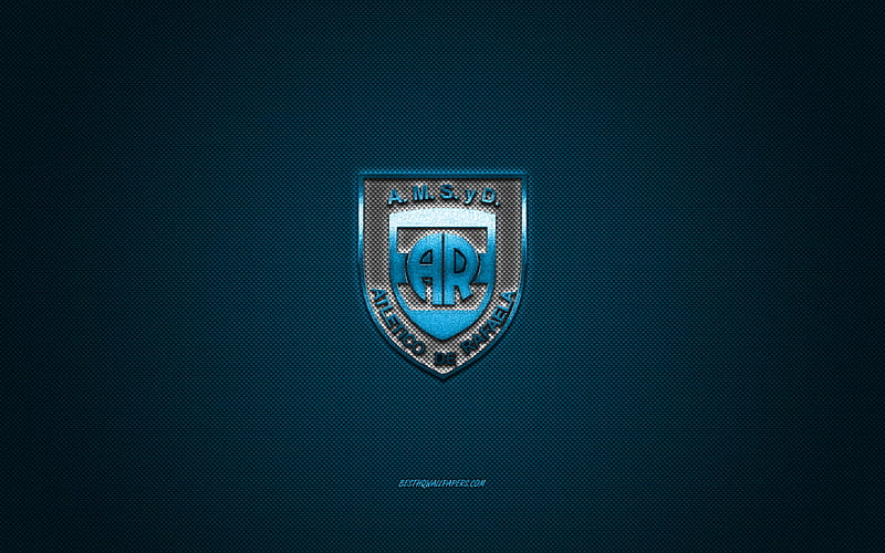 Atlético de Rafaela, Argentine football club, blue logo, blue carbon fiber background, Primera B Nacional, football, Rafaela, Argentina, Atlético de Rafaela logo, HD wallpaper