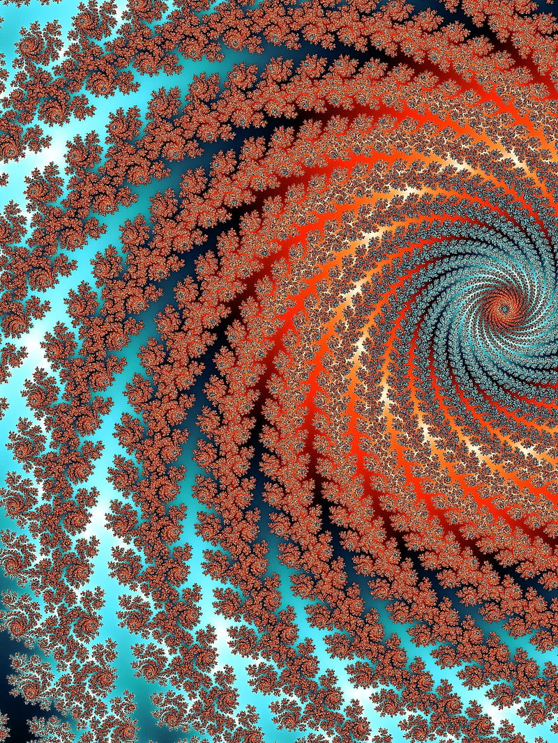 fractal, vortex, twisted, multicolored, abstraction, digital, HD phone wallpaper