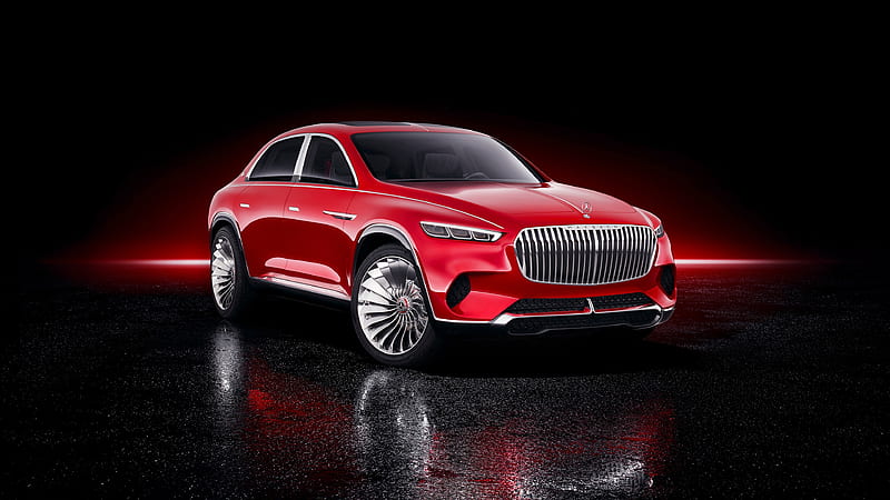 2018, Vision Mercedes-Maybach Ultimate Luxury luxury red SUV, German cars, exterior, Mercedes, HD wallpaper