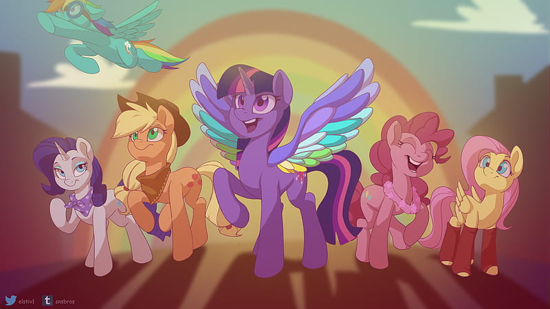 Movie, My Little Pony: Rainbow Roadtrip, Twilight Sparkle , Pinkie Pie , Fluttershy (My Little Pony) , Applejack (My Little Pony) , Rarity (My Little Pony) , Rainbow Dash, HD wallpaper