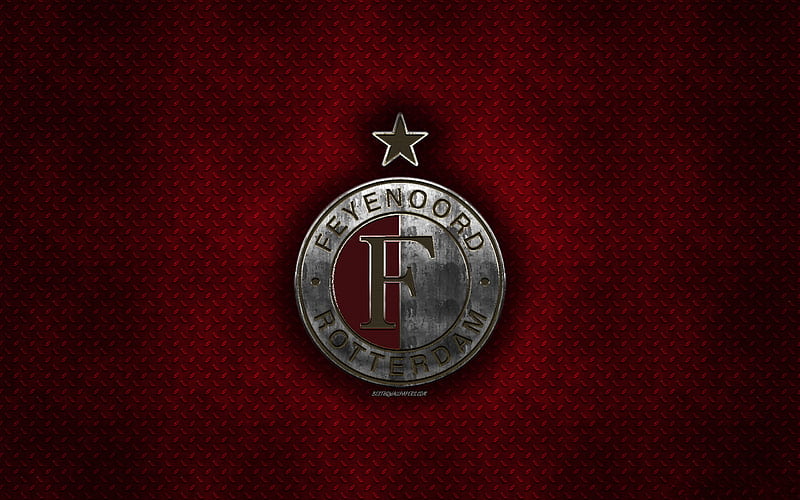 Feyenoord, Dutch football club, red metal texture, metal logo, emblem, Rotterdam, Netherlands, Eredivisie, Premier Division, creative art, football, Feyenoord Rotterdam, HD wallpaper