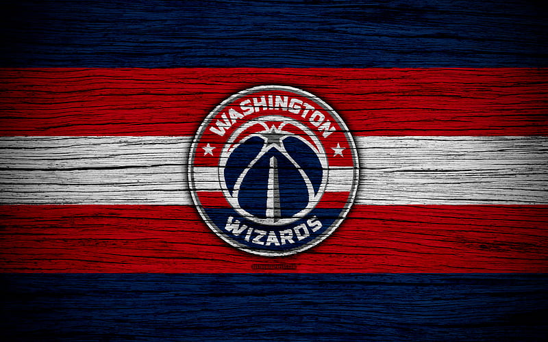 Washington Wizards, NBA, wooden texture, basketball, Eastern Conference, USA, emblem, basketball club, Washington Wizards logo, HD wallpaper