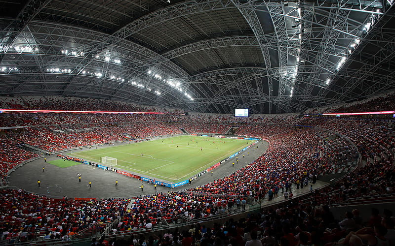 National Stadium, Singapore, football stadium, modern sports arena, HD wallpaper