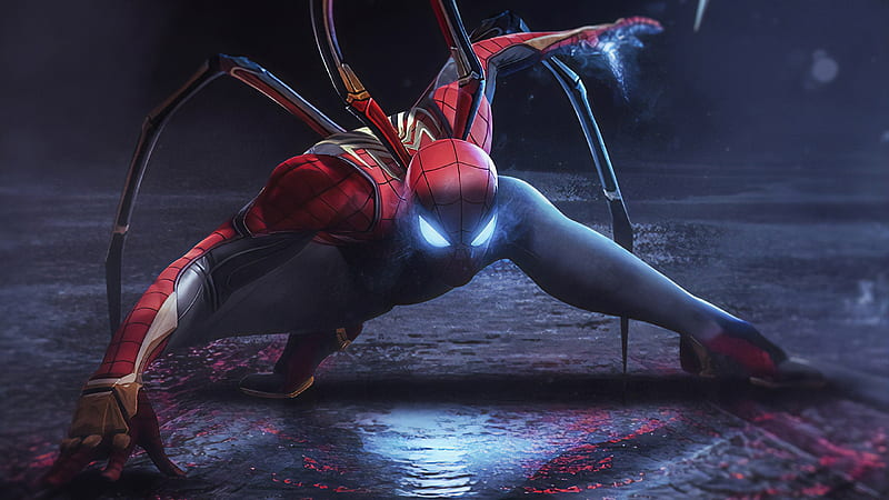 Spider Man Armour, spiderman, superheroes, artwork, digital-art, HD wallpaper