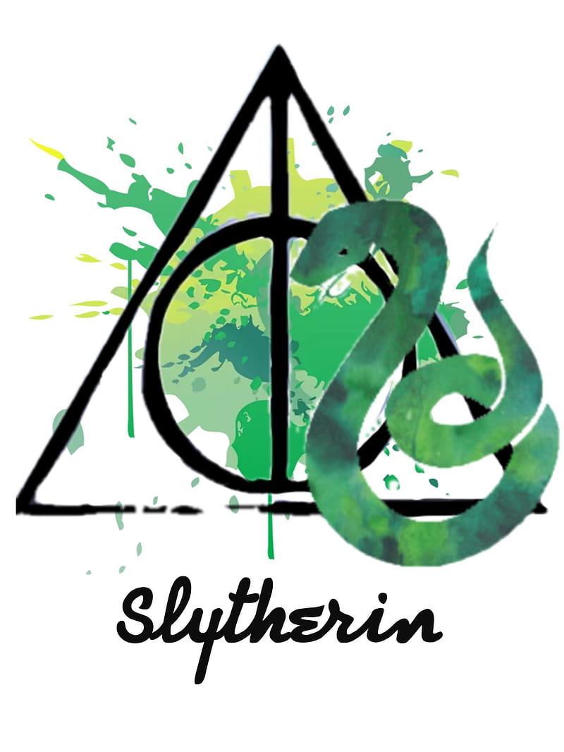 Slytherin, deathly hallows, green, hogwarts, HD phone wallpaper | Peakpx